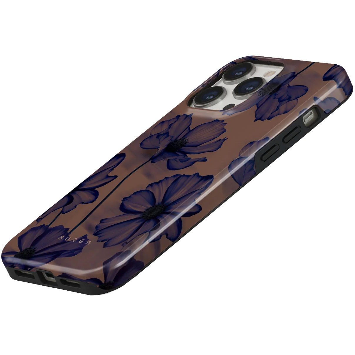 Ekskluzywne etui Burga Velvet Night Tough do iPhone 14 Pro, brązowo-granatowe